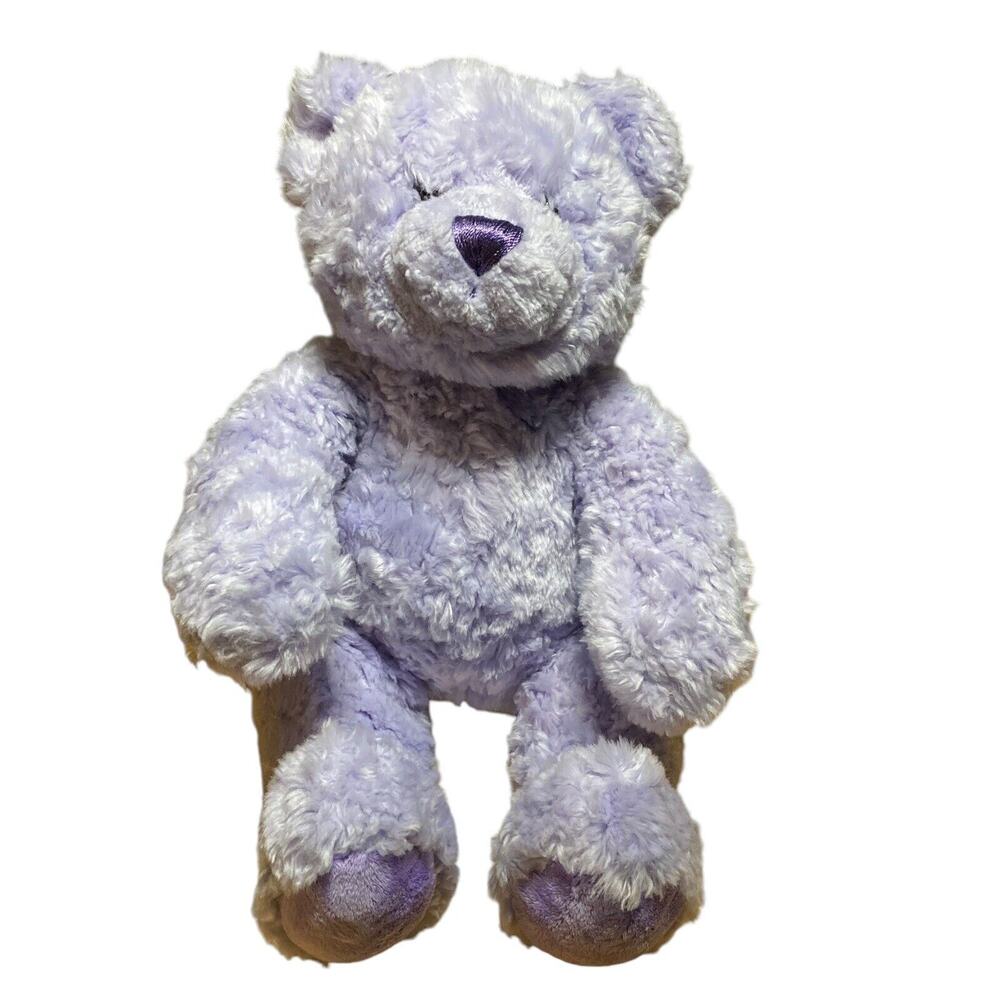 Build A Bear‎ BAB Purple Lavender Teddy Bear Purple Bow Plush Stuffed Animal